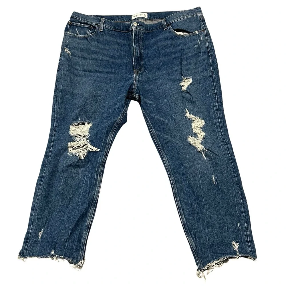 Abercrombie Fitch High Rise Mom Jean Women's 35/20s Blue Y2K 90s Denim‎